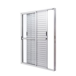 Porta de Aluminio Balcão 210x160cm 3 Folhas Vidro Liso e Batente 12,2cm Cristal Ultra Ramassol - 6