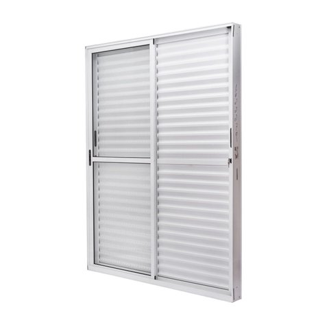 Porta de Aluminio Balcão 210x160cm 3 Folhas Vidro Liso e Batente 12,2cm Cristal Ultra Ramassol Branc