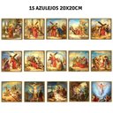Ver imagem 2 de Quadro Azulejo Via Sacra 15 Unidades Tamanho 20x20 Cm