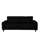 Ver imagem 5 de Sofá Decorativo Sala de Estar Asgand 4 Lugares 240cm Bipartido Couro Preto - Mozzelar