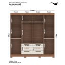 Ver imagem 4 de Guarda-Roupa com 8 Portas e 6 Gavetas Paranavaí Off White/Jatobá/Areia