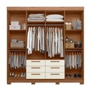 Ver imagem 5 de Guarda-Roupa com 8 Portas e 6 Gavetas Paranavaí Off White/Jatobá/Areia