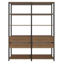 Ver imagem 4 de Estante Armário Multiuso para Livros 4 Gavetas 8 Prateleiras 140cm Rustic Preto Madesa