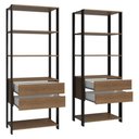 Ver imagem 5 de Estante Armário Multiuso para Livros 4 Gavetas 8 Prateleiras 140cm Rustic Preto Madesa