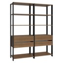 Ver mais imagens de Estante Armário Multiuso para Livros 4 Gavetas 8 Prateleiras 140cm Rustic Preto Madesa