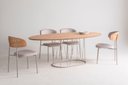 Ver imagem 4 de Cadeira de Jantar Leah Estofada Costas Madeira / Base Champagne / Tecido Off White