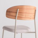 Ver imagem 3 de Cadeira de Jantar Leah Estofada Costas Madeira / Base Champagne / Tecido Off White