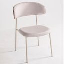Ver imagem 6 de Cadeira de Jantar Leah Estofada Costas Madeira / Base Champagne / Tecido Off White