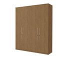 Ver imagem 3 de Guarda Roupa Casal 4 Portas 3 Gavetas 100% MDF Spazio Marrom/Freijó