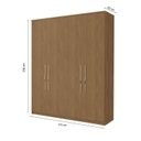 Ver imagem 4 de Guarda Roupa Casal 4 Portas 3 Gavetas 100% MDF Spazio Marrom/Freijó