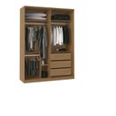 Ver imagem 2 de Guarda Roupa Casal 4 Portas 3 Gavetas 100% MDF Spazio Marrom/Freijó