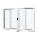 Ver imagem 2 de Janela de Aluminio de Correr Central 100x150cm 4 Folhas com Grade e Vidro Liso Ultra Ramassol