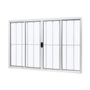 Ver imagem 4 de Janela de Aluminio de Correr Central 100x150cm 4 Folhas com Grade e Vidro Liso Ultra Ramassol