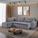 Ver imagem 1 de Sofá Retrátil 6 Lugares Presidente 315cm com Chaise a Esquerda de 91cm Cinza