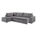 Ver imagem 2 de Sofá Retrátil 6 Lugares Presidente 315cm com Chaise a Esquerda de 91cm Cinza