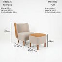 Ver imagem 4 de Poltrona com Puff Elegante Confortavel Anatomica Leitura Sala Quarto Recepção Compose Boucle Bege Co