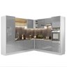 Armário de Cozinha Completa de Canto 546cm Branco/Cinza Lux Madesa 01 - 3