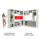 Ver imagem 6 de Armário de Cozinha Completa de Canto 546cm Branco/Cinza Lux Madesa 01