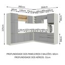 Ver imagem 4 de Armário de Cozinha Completa de Canto 546cm Branco/Cinza Lux Madesa 01