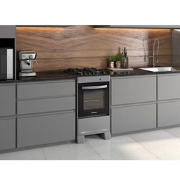 Fogão de Piso Suggar 4 Bocas Mesa de Vidro Neo Max Prata – Bivolt - 4