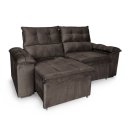 Ver imagem 5 de Sofá Retrátil e Reclinável 2 Lugares Verona 1,50m- Élpis Móveis - Veludo Marrom