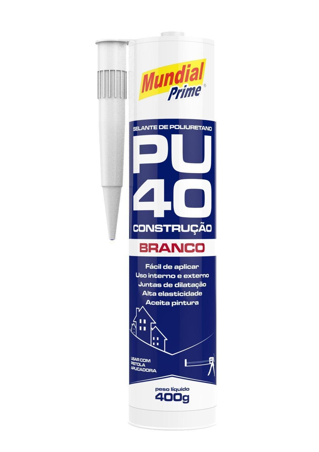 Silicone Selante de Poliuretano Pu 40 Construção Branco 400g - 1
