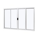 Ver imagem 1 de Janela de Aluminio de Correr Central 100x150cm 4 Folhas Vidro Liso Slim Modular Ramassol