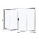 Ver imagem 4 de Janela de Aluminio de Correr Central 100x150cm 4 Folhas Vidro Liso Slim Modular Ramassol