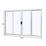 Janela de Aluminio de Correr Central 100x150cm 4 Folhas Vidro Liso Slim Modular Ramassol - 4