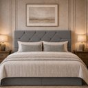 Ver imagem 1 de Cabeceira para Cama Casal Estofada 1,38 ,Mts Zoe Vilajo: Suede Cinza