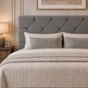 Ver imagem 2 de Cabeceira para Cama Casal Estofada 1,38 ,Mts Zoe Vilajo: Suede Cinza