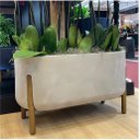 Ver imagem 5 de Vaso Floreira Jardineira Decore Polietileno 66x36x33cm Japi - Off-white