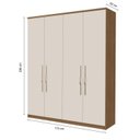 Ver imagem 4 de Guarda Roupa Casal 4 Portas 3 Gavetas 100% MDF Spazio Marrom/Freijó/Off White