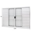 Ver imagem 4 de Janela de Aluminio Veneziana 100x120cm 6 Folhas com Grade e Vidro Liso Slim Modular Ramassol Branco