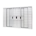 Ver imagem 3 de Janela de Aluminio Veneziana 100x120cm 6 Folhas com Grade e Vidro Liso Slim Modular Ramassol
