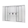 Janela de Aluminio Veneziana 100x120cm 6 Folhas com Grade e Vidro Liso Slim Modular Ramassol - 3