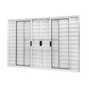 Ver imagem 3 de Janela de Aluminio Veneziana 100x120cm 6 Folhas com Grade e Vidro Liso Slim Modular Ramassol Branco