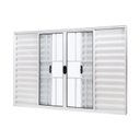 Ver imagem 2 de Janela de Aluminio Veneziana 100x120cm 6 Folhas com Grade e Vidro Liso Slim Modular Ramassol Branco
