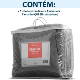 Coberdrom Edredom Manta Queen Aveludado com Sherpa Soft Dupla Face - Bf Colchões - 8