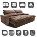 Ver imagem 3 de Sofá Retrátil e Reclinável 2,75m Molas Ensacadas Cama inBox Elegance com ThermoGel Velusoft