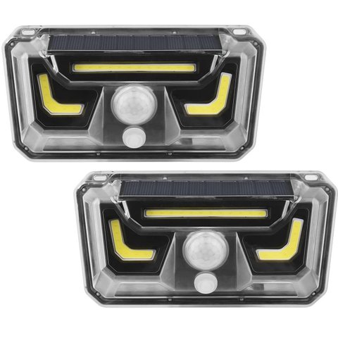 Luminaria Solar Parede Arandela Kit 2 Uni Sensor Movimento Presença Bionic Led Spot Lampada Parede I