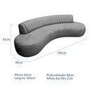 Ver imagem 3 de Sofá Orgânico 03 Lugares Sala Estar Celeste 160cm Linho Cinza Claro
