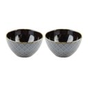 Ver imagem 1 de Jogo de 2 Bowls Geometrix Fine em Cerâmica 580 Ml Marrom - Lhermitage