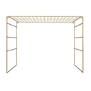 Ver mais imagens de Gazebo Telado Dourado + Esteira de Palha Taboa para Decorar Jardins com Flores, 300cm Portátil e Des