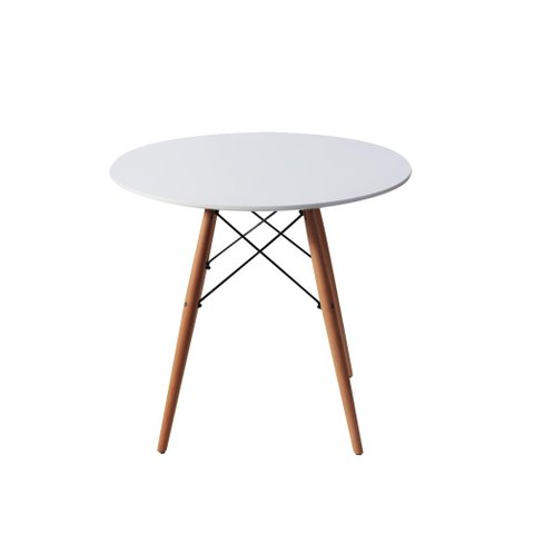 Kit 4 Cadeiras Eiffel Brancas + Mesa Redonda 70cm Branca