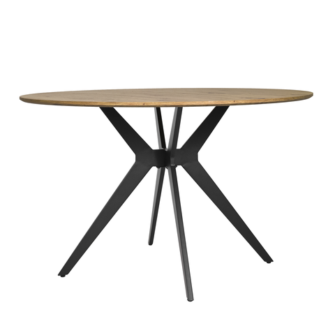 Mesa de Centro Prime Decorativa Redonda Madeira com Base em Aço Waw Design