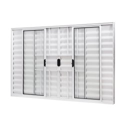Janela de Alumínio Veneziana 100x150cm 6 Folhas com Grade e Vidro Liso Slim Modular Ramassol - 3