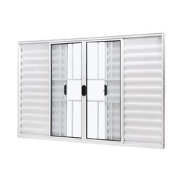 Janela de Alumínio Veneziana 100x150cm 6 Folhas com Grade e Vidro Liso Slim Modular Ramassol - 2