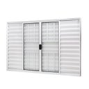 Ver imagem 1 de Janela de Alumínio Veneziana 100x150cm 6 Folhas com Grade e Vidro Liso Slim Modular Ramassol Branco