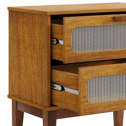 Mesa de Cabeceira Retrô Classica 60 Cm com Tela Indiana Santorini Nature - 4